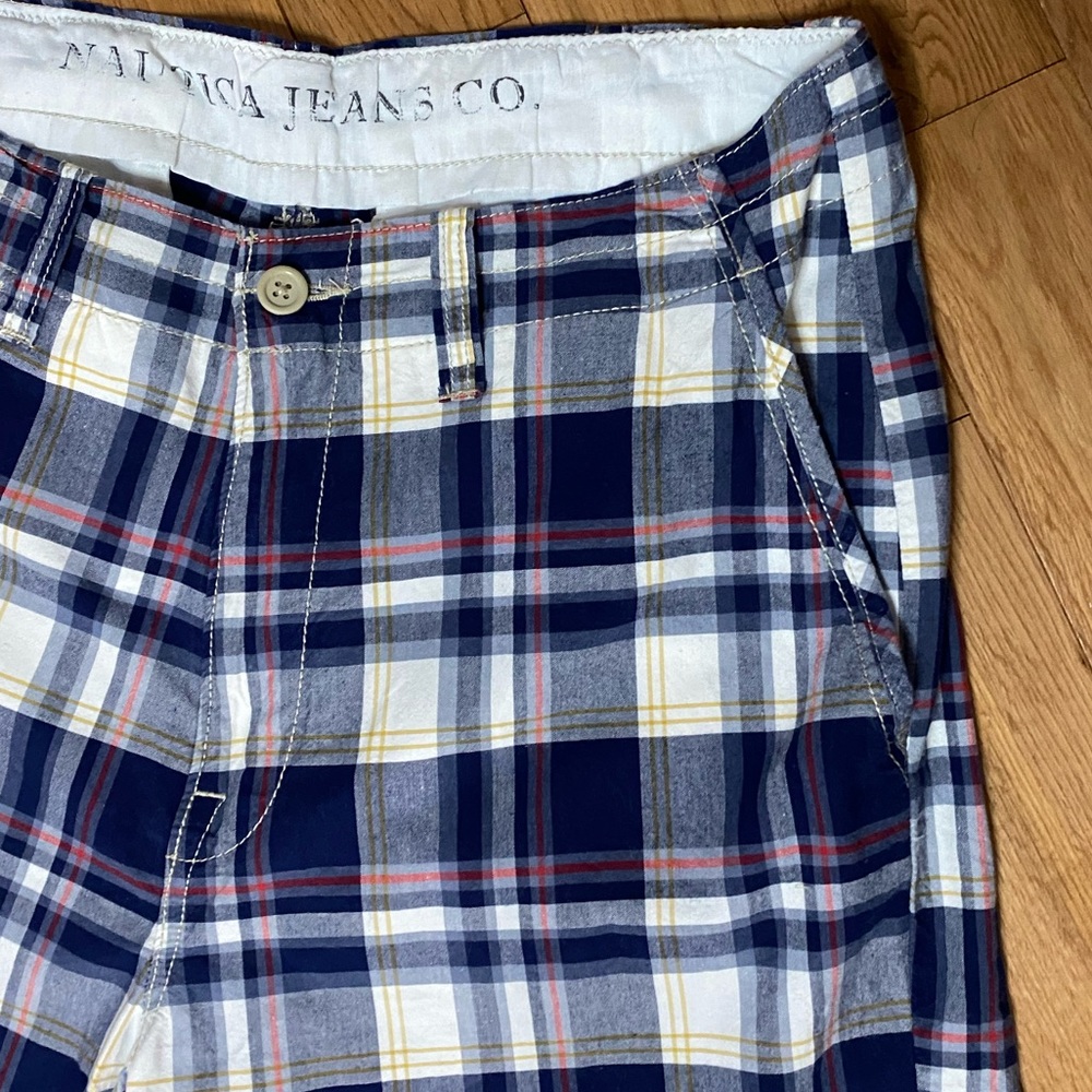 Nautica Jean Co. Blue, White, Red, & Yellow Plaid Bermuda Shorts - Picture 9 of 16